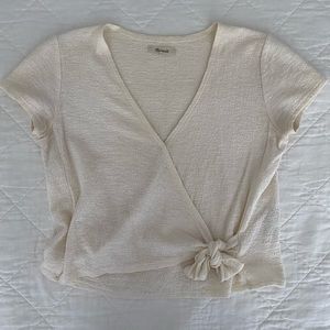 Madewell Cream Surplice Top
